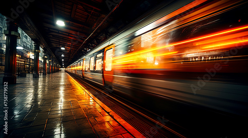 Speeding Trains: Capturing the Dynamic Beauty of Station Platforms and Shining Lights