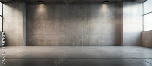 Empty Concrete Room Interior Background 