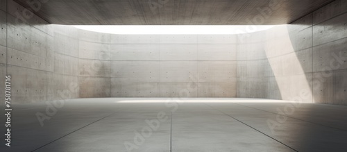Abstract empty concrete interior with unique perspective
