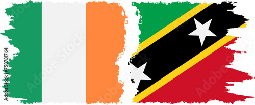 Free Download Saint Kitts and Nevis and Ireland grunge flags connection vector - GFXLoad