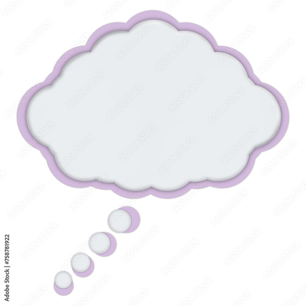 Purple 3D Speech Bubble Icon Isolated on White Purple 3D Speech Bubble Icon Isolated on White