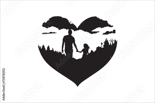 Father and daughter Silhouette, Father and Son Silhouette, Father Son and daughter Silhouette, father son and daughter silhouette tattoo.