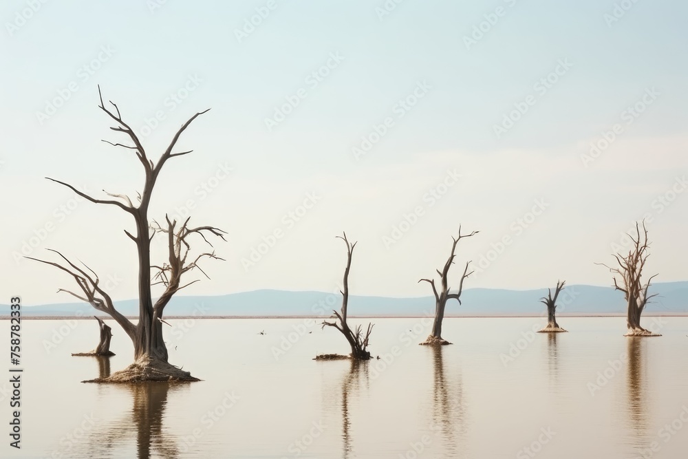 Serene Dead Trees in Tranquil Lake. Serene Dead Trees in Tranquil Lake.