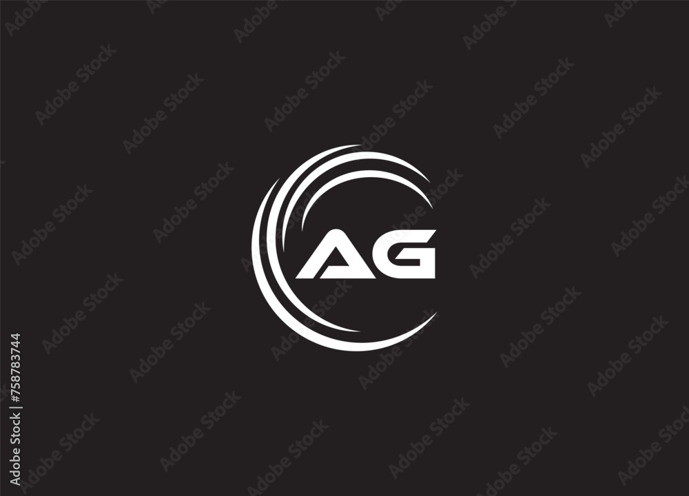 Alphabet letters Initials Monogram logo AG, Alphabet letters Initials Monogram logo AG,