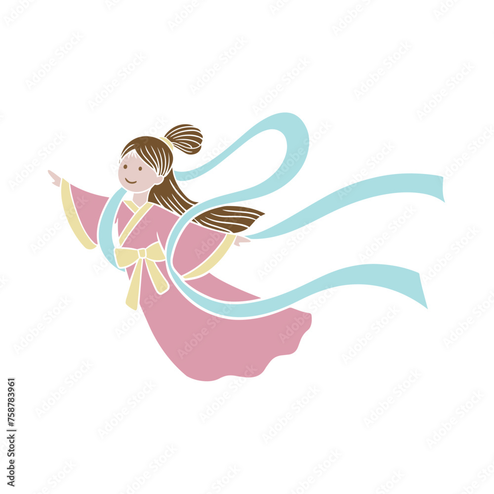 Cute illustration of the Mid-Autumn Festival fairy Chang'e. Cute illustration of the Mid-Autumn Festival fairy Chang'e.
