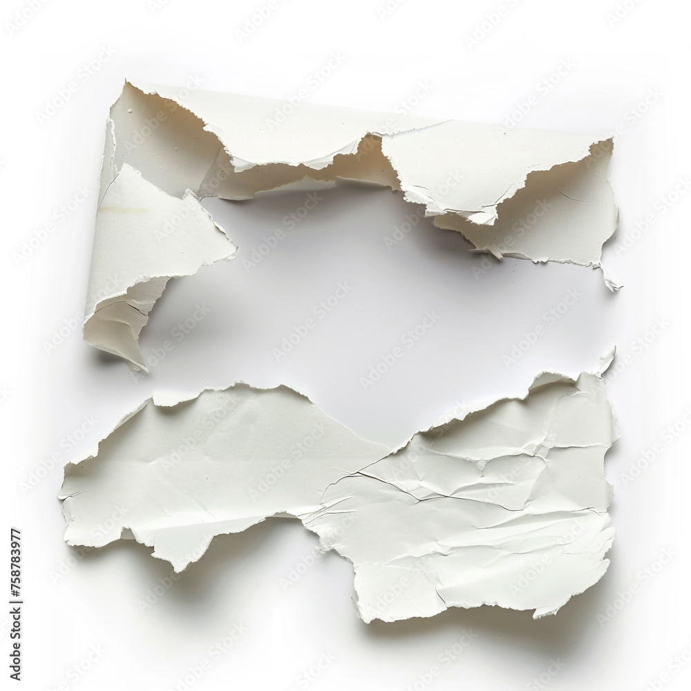A piece of torn paper isolated сreated with Generative Ai A piece of torn paper isolated сreated with Generative Ai