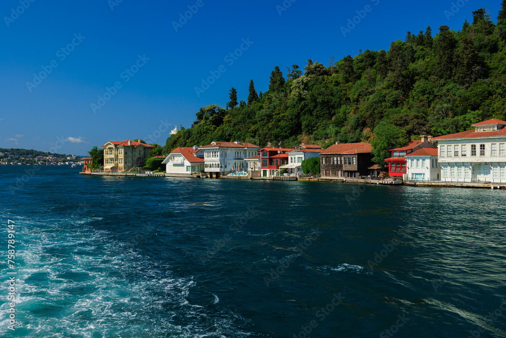 Cityscape View from the water to buildings in the city of Istanbul in public places Cityscape View from the water to buildings in the city of Istanbul in public places