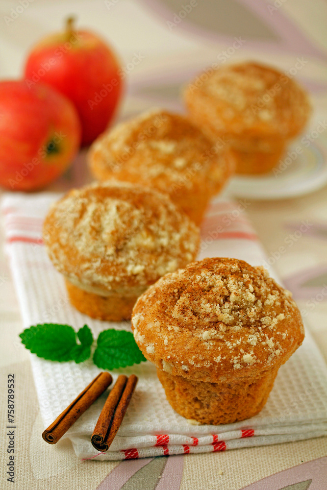 Apple muffins with cinnamon. Apple muffins with cinnamon.
