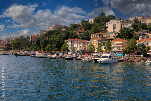 Cityscape View from the water to buildings in the city of Istanbul in public places © Kozlik_mozlik