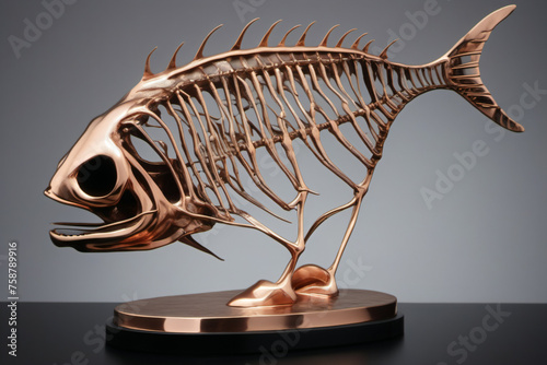 Copper fish skeleton figuri...