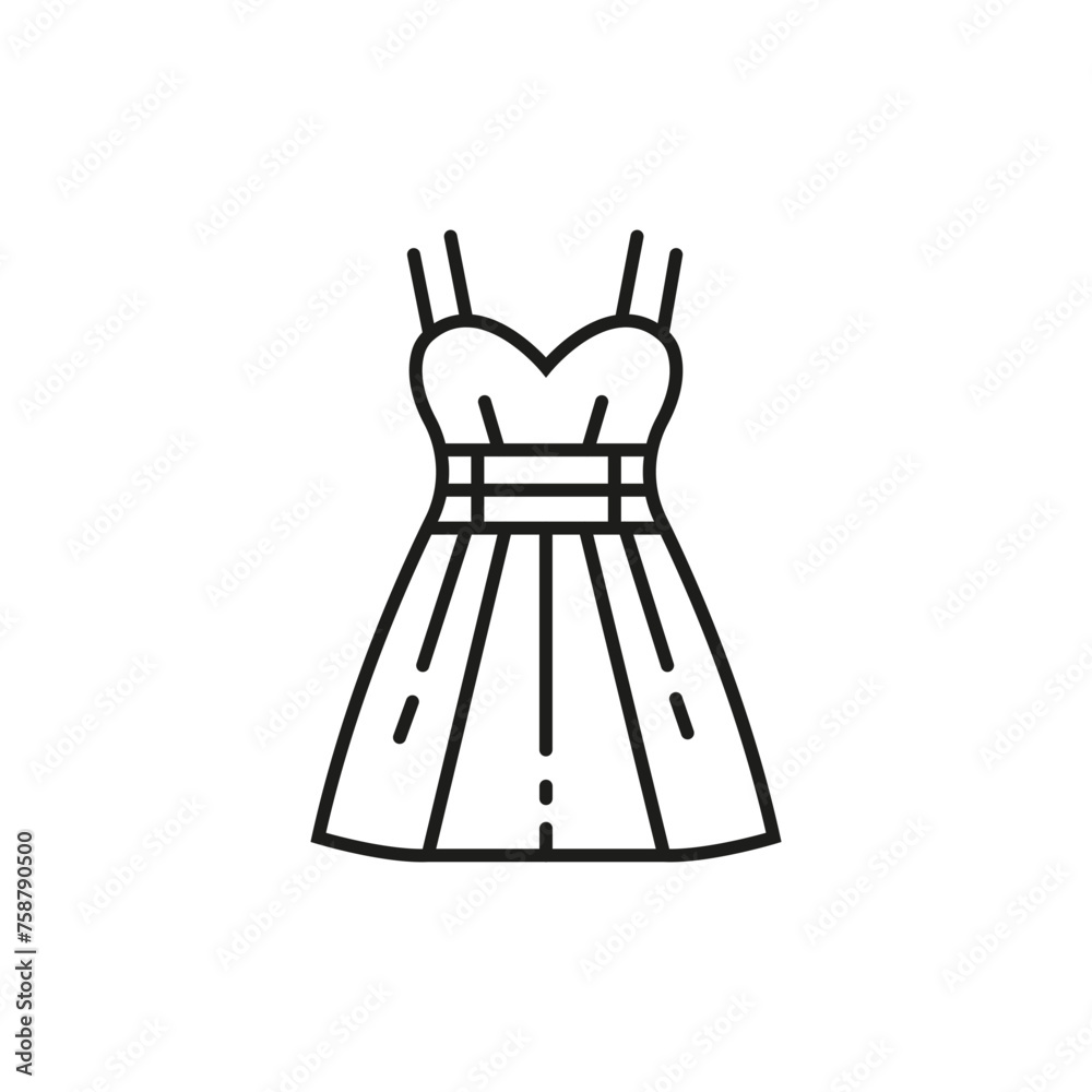 Woman dress line icon. Isolated vector illustration Woman dress line icon. Isolated vector illustration
