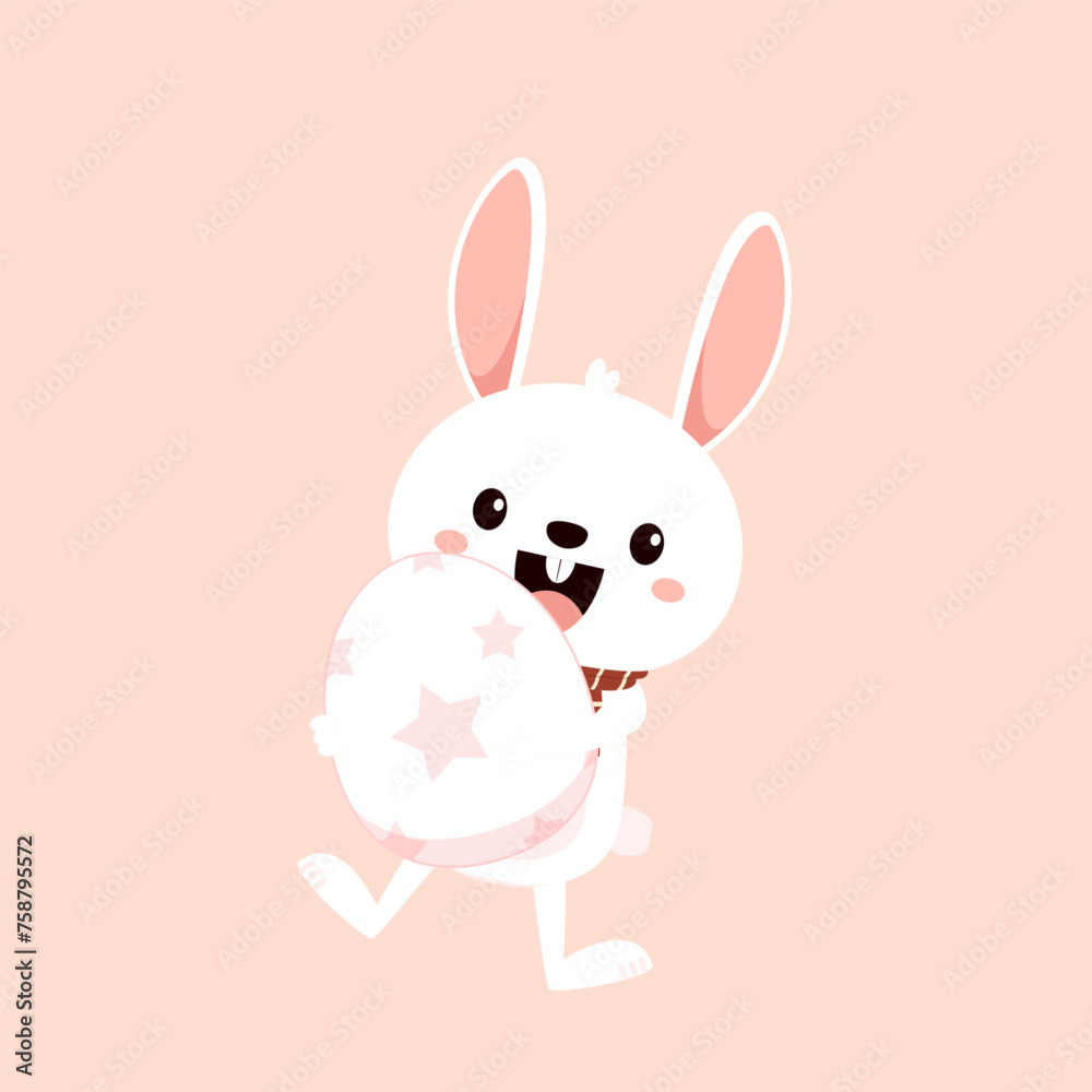 Fototapeta premium Rabbit head line icon. Hare, rodent, Ester symbol. Veterinary concept. Vector illustration can be used for topics domestic animals, holiday.