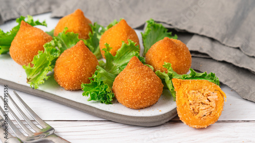 Chicken coxinha, chicken Brazilian snacks photo