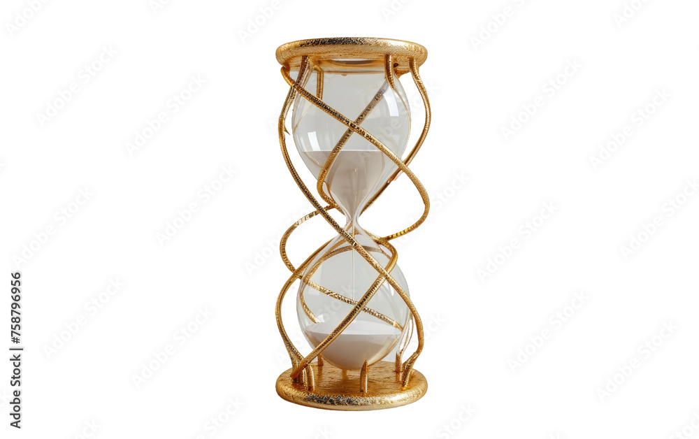 Brass Wire Hourglass isolated on transparent Background