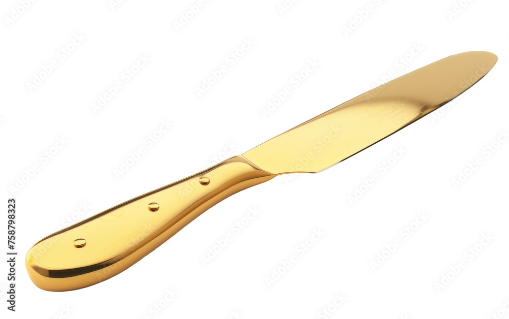 Golden Cheese Knife isolated on transparent Background Golden Cheese Knife isolated on transparent Background