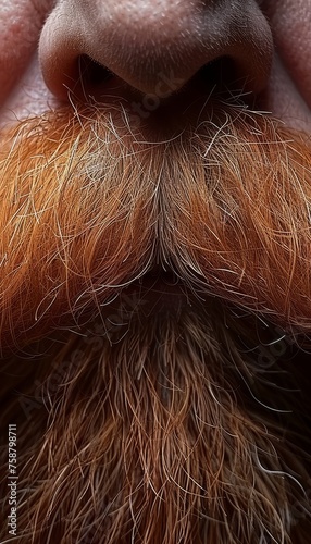 Close up portrait of man s styled mustache and beard showcasing contemporary grooming methods