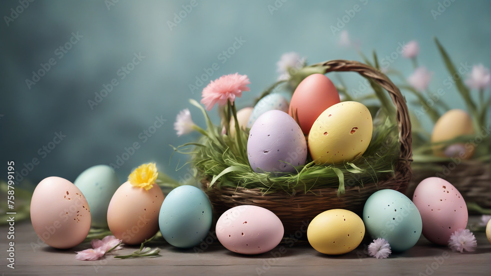 Easter eggs in a nest Easter eggs in a nest