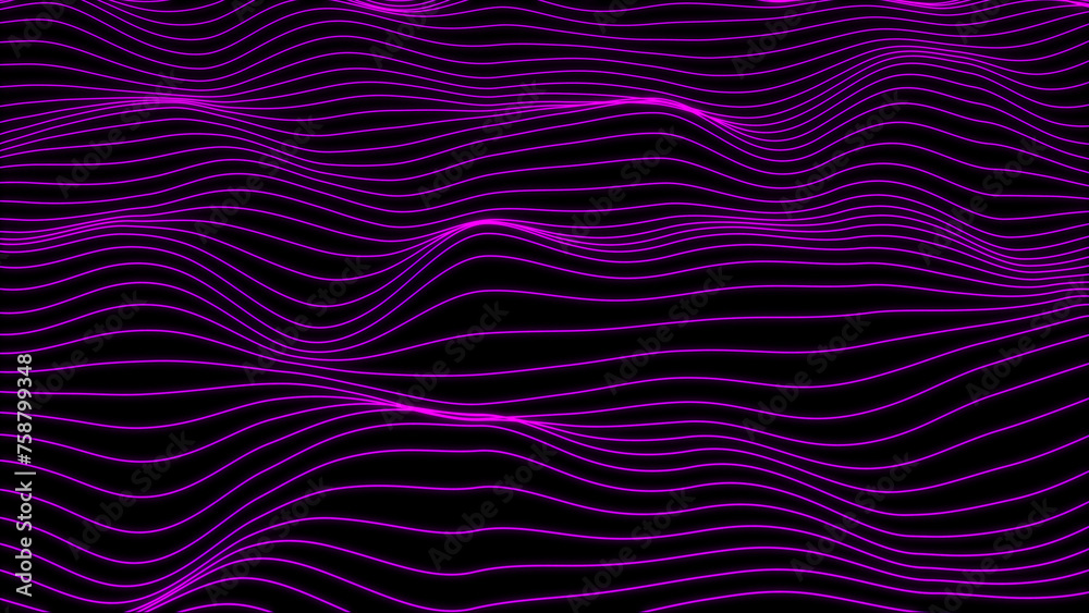Abstract line wave element for design. Digital frequency track equalizer. Stylized line art background. Curve wave seamless pattern. Line art striped graphic template.