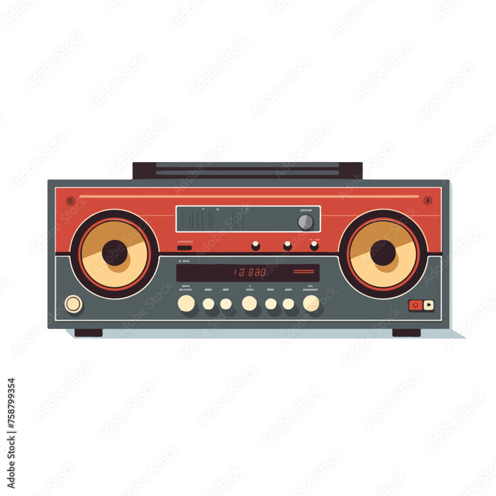 Flat design stereo system icon vector illustration
