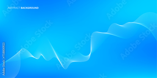 Abstract blue background with waves. Vector Illustration. Modern futuristic graphic