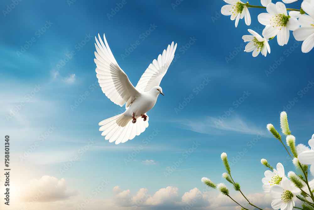 Obraz premium sky with white dove