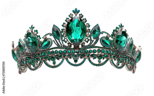 Crown of Emeralds isolated on transparent Background