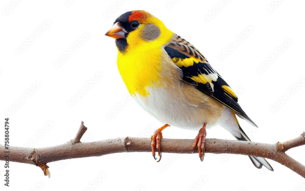 Goldfinch Resting on Bough isolated on transparent Background Goldfinch Resting on Bough isolated on transparent Background