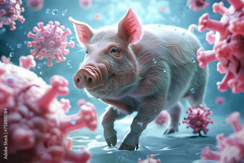 swine flu virus, a new H1N1 swine flu virus photo