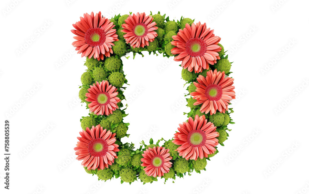 Chartreuse Scarlet Flower Note D isolated on transparent Background