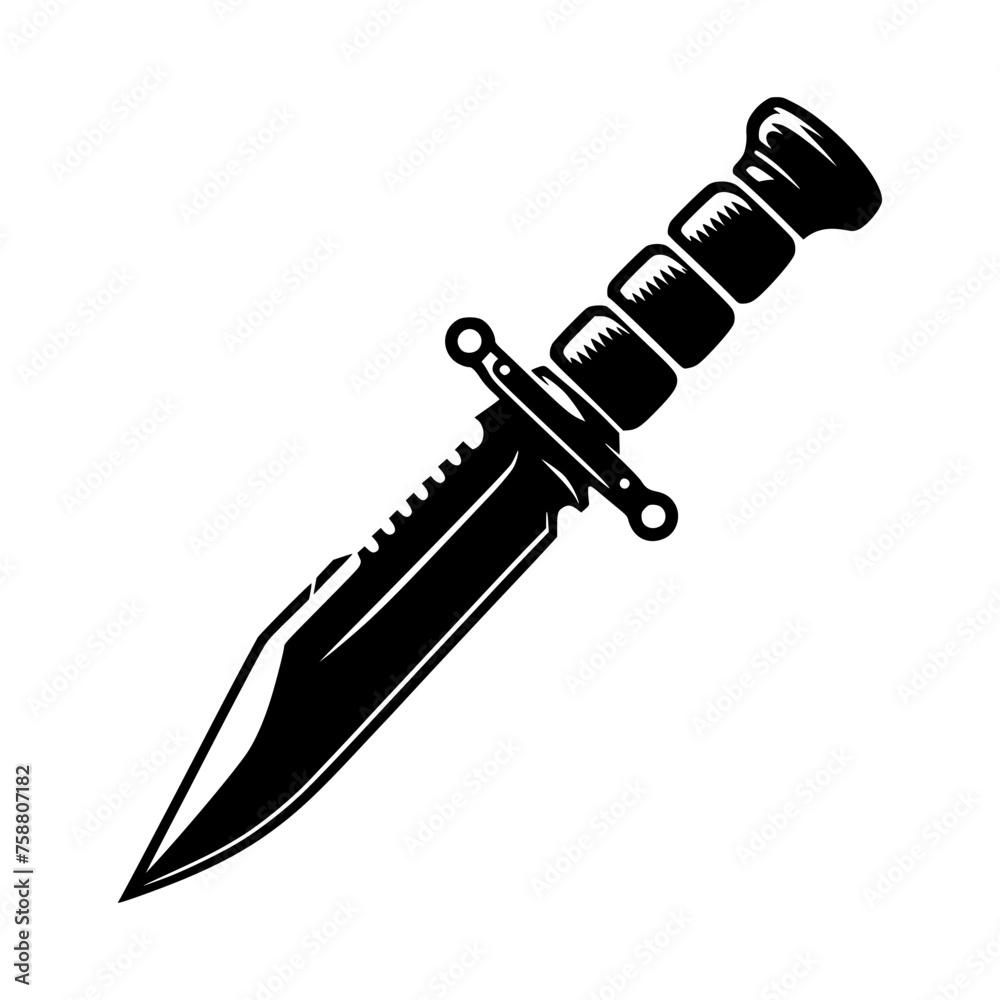 silhouette of a military dagger isolated on a white background. Vector logo. silhouette of a military dagger isolated on a white background. Vector logo.