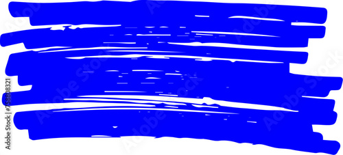ペンで荒く塗りつぶす　青　手描き