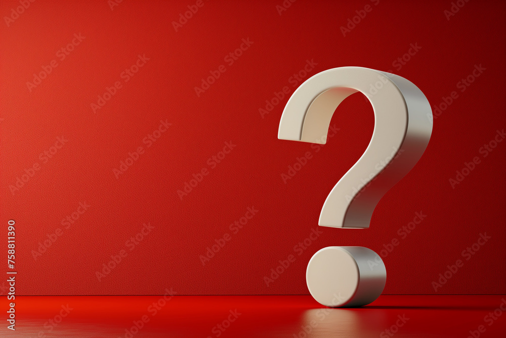 White question mark on a red background 3d render White question mark on a red background 3d render