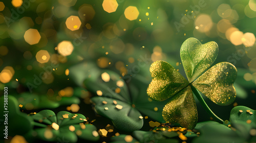 Célébrez la Saint Patrick : une carte festive ornée de trèfles et de vœux joyeux