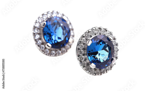 Blue Zircon Earring isolated on transparent Background