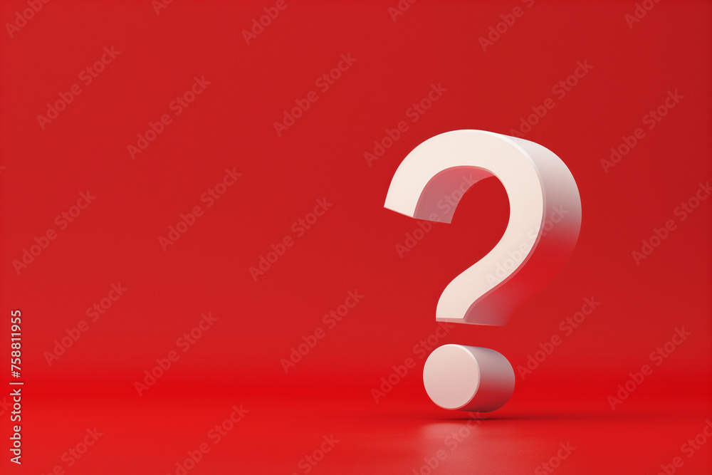 White question mark on a red background 3d render White question mark on a red background 3d render