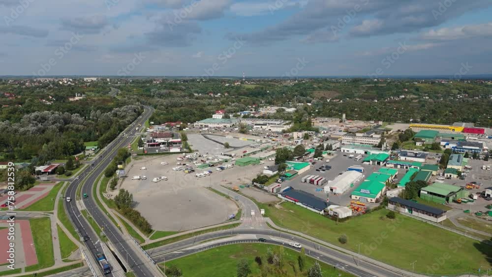 Industrial Zone Sandomierz Aerial View Poland Industrial Zone Sandomierz Aerial View Poland