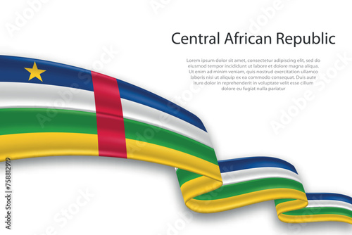 Abstract Wavy Flag of Central African Republic on White Background