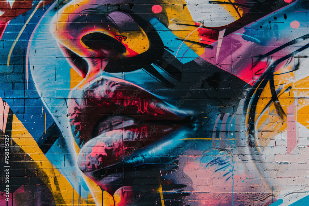 Vibrant Street Art Mural Expressing Vibrant Colors