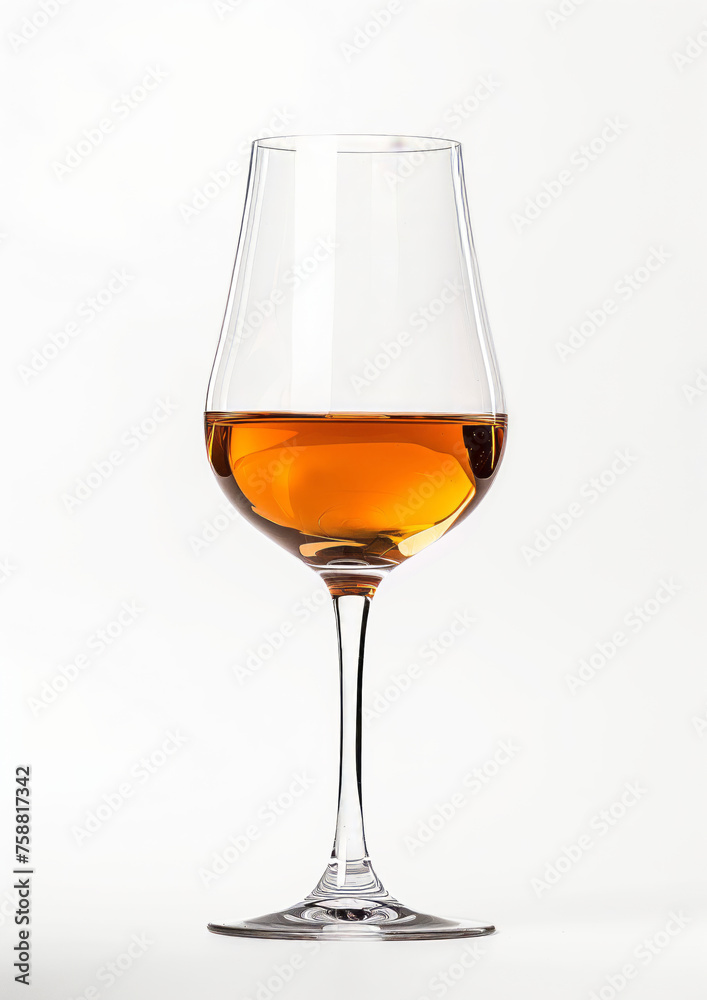 Aperol in the wine glass on the white background Aperol in the wine glass on the white background