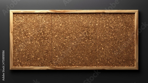 Modern set of realistic 3D modern cork board for business noticeboard design on transparent background. Brown texture wall corkboard for school or office. photo