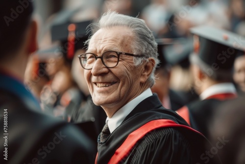 Portrait of a happy senior man graduating from college © Oscar
