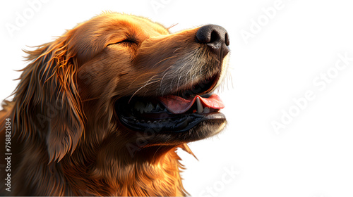 Joyful Canine's Golden Grin on Transparent Background
