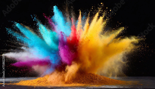 Fond abstrait. Explosion de poudre colorée photo