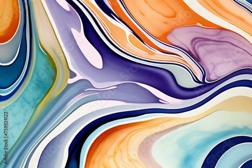 Closeup of abstract watercolor paint background texture with liquid fluid marbled paper texture banner texture. Generative AI (생성형 AI)