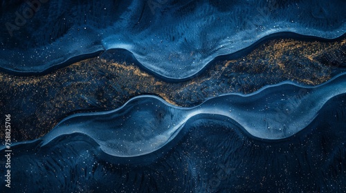 Abstract blue sand waves background.