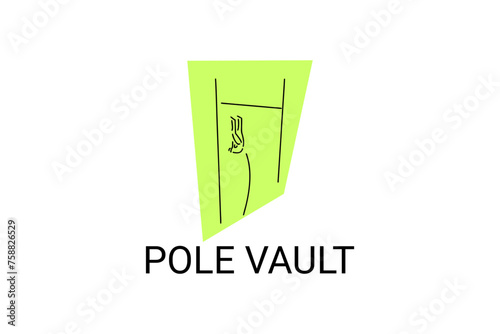 pole vault sport vector line icon. an athlete practicing lope vault. sport pictogram, vector illustration.