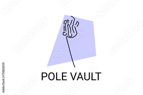 pole vault sport vector line icon. an athlete practicing lope vault. sport pictogram, vector illustration.