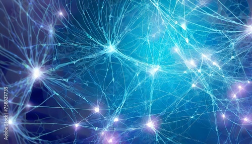 abstract image of neural connections on blue background technological background for a design on the theme of artificial intelligence big date neural connections © Nathaniel