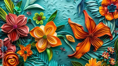 Flowers quilled paper