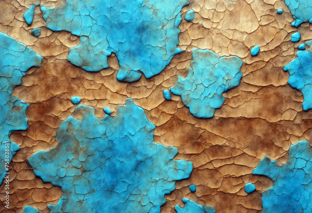 blue cracked background waving brown Textured spots areas surface